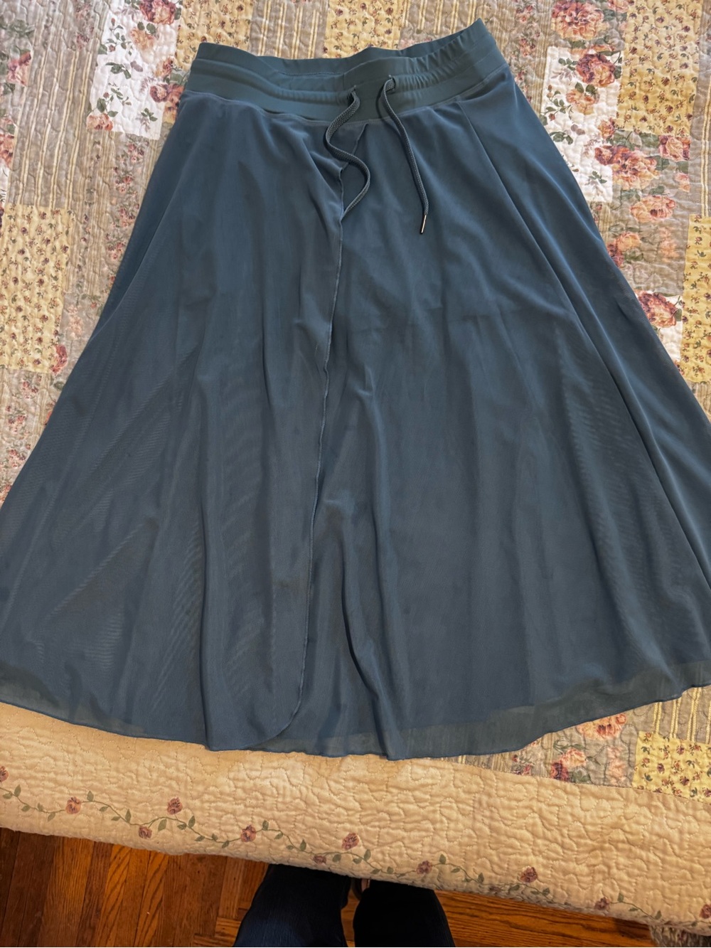 HALARA Slate Blue Drawstring A-Line Midi Skirt - Picture 2 of 5